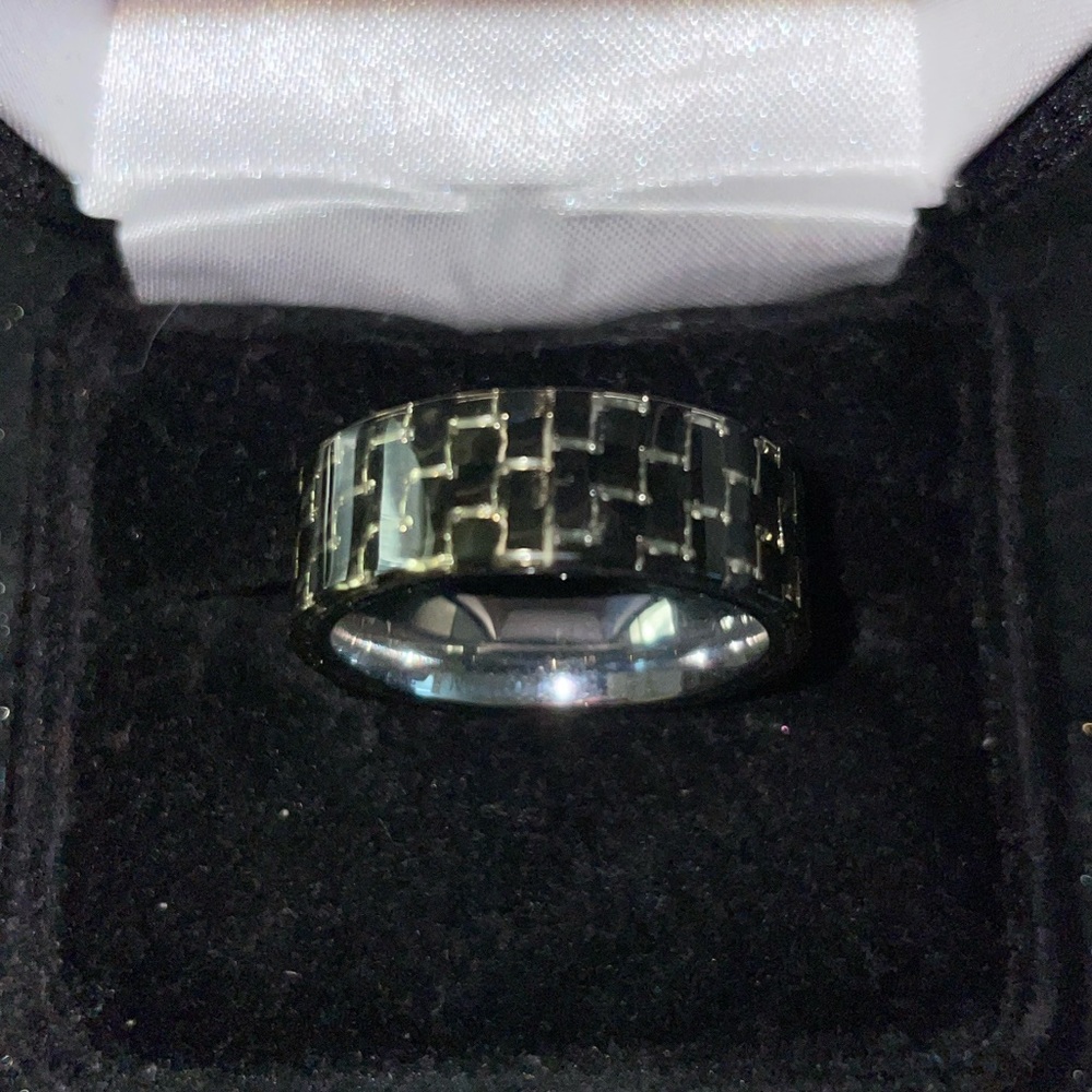 Mens Gold and Black Acrylic Ring